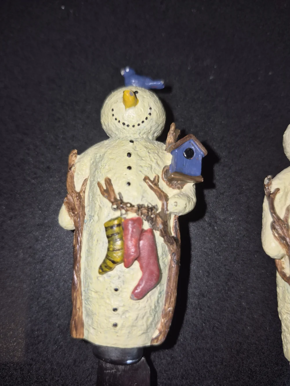 Vintage Christmas Cheese Spreaders Stainless Snowman Knife Knives Set-2